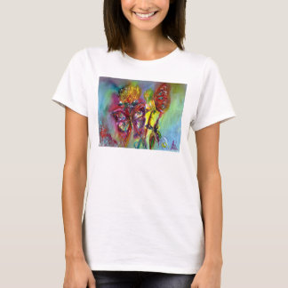 CAMISETA MARIPOSAS ROJAS SOBRE LOS AMARILLOS AMARILLOS,AZUL