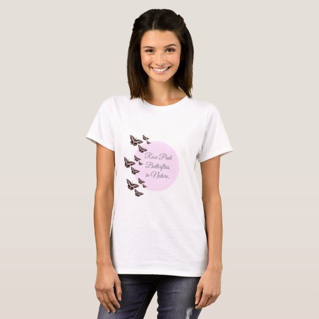 Camiseta mariposas rosadas Rosas (Anverso completo)