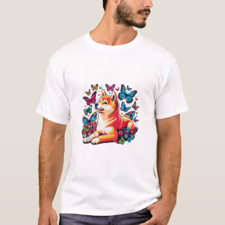 Camiseta Mariposas Shiba Inu Dog