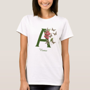 Camiseta Mariposas Sweet Pea Monograma Inicial A Nombre