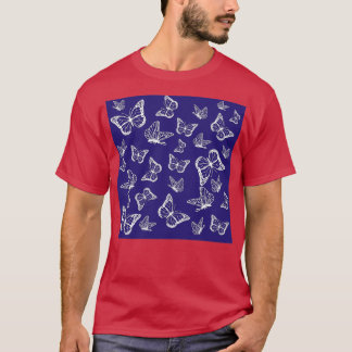 Camiseta Mariposas voladoras sobre azul
