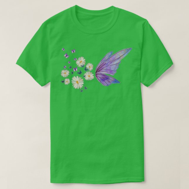 Camiseta Mariposas y daises (Diseño del anverso)