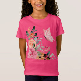 Camiseta Mariposas y flores acuáticas