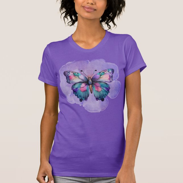 Camiseta Mariposas y flores acuáticas (Anverso)