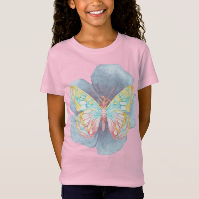 Camiseta Mariposas y flores acuáticas (Anverso)