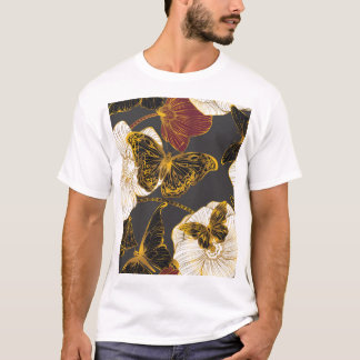 Camiseta Mariposas y flores: Patrón de Boho de primavera