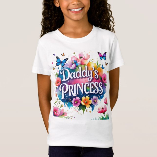 Camiseta Mariposas y flores Princesa de papá (Anverso)