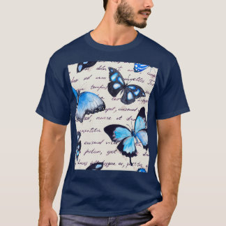 Camiseta Mariposas y notas de texto escritas a mano