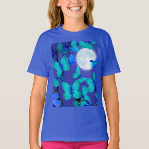 Camiseta Mariposas y polillas en un cielo azul iluminado po