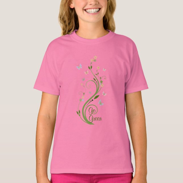 Camiseta Mariposas y vino verde (Anverso)