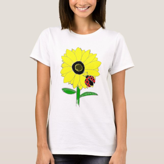 Camiseta Mariquita y girasol (Anverso)