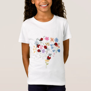 Camiseta Mariquitas Lindas Flores Silvestres Diseño Floral 