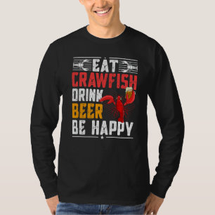 Camiseta Marisco Coma Langosta Beer Beer Be Happy Retro Caj