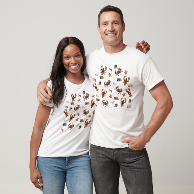 Camiseta Mariscos Crustáceos Langosta Cangrejo (Unisexo)