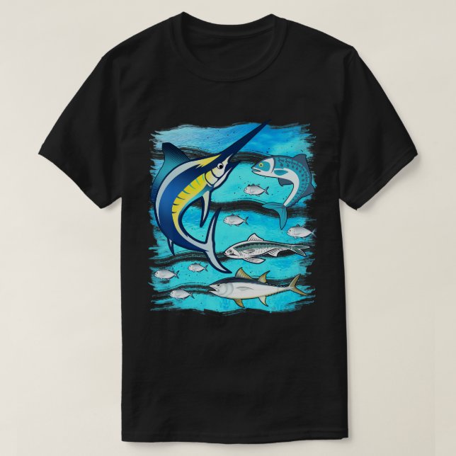 Camiseta Mariscos de agua salada Atlante Mahi Tuna Kingfing (Diseño del anverso)