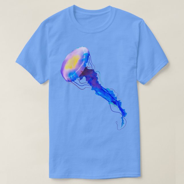 Camiseta Mariscos de arte azul (Diseño del anverso)