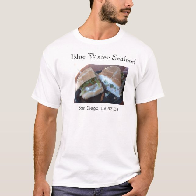 Camiseta Mariscos del agua azul (Anverso)