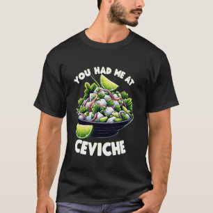 Camiseta Mariscos Me Tenías en Ceviche Lima Pescado Cebolla