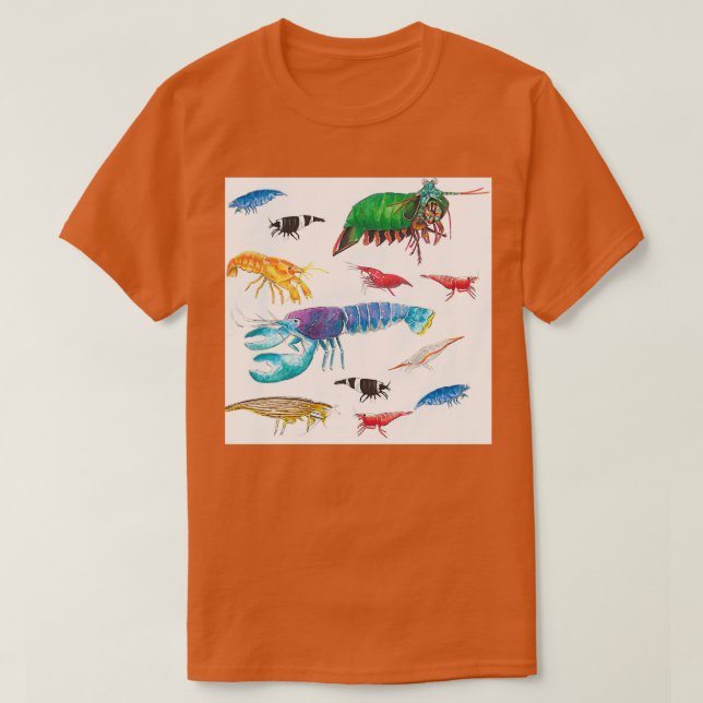 Camiseta Mariscos y langosta (Diseño del anverso)