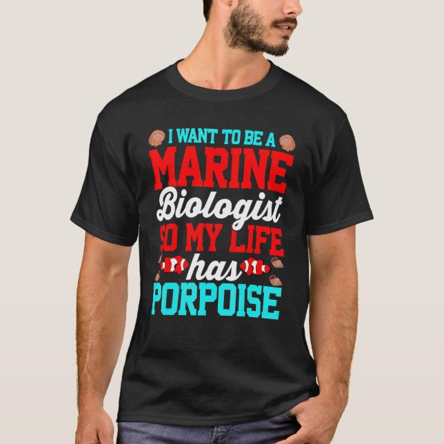 Camiseta Marítimo Biólogo Porpoise Marine Life Punks (Anverso)