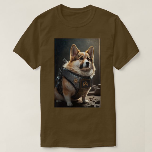 Camiseta Marítimo espacial Corgi (Diseño del anverso)