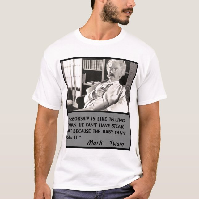 Camiseta Mark Twain contra censura (Anverso)