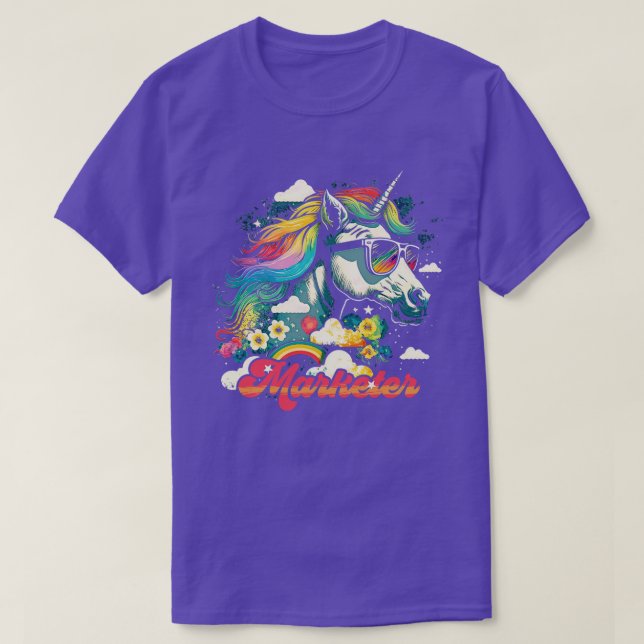 Camiseta Marketer de unicornio arcoiris (Diseño del anverso)