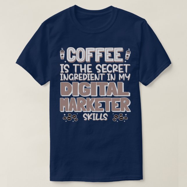 Camiseta Marketer digital amante del café (Diseño del anverso)