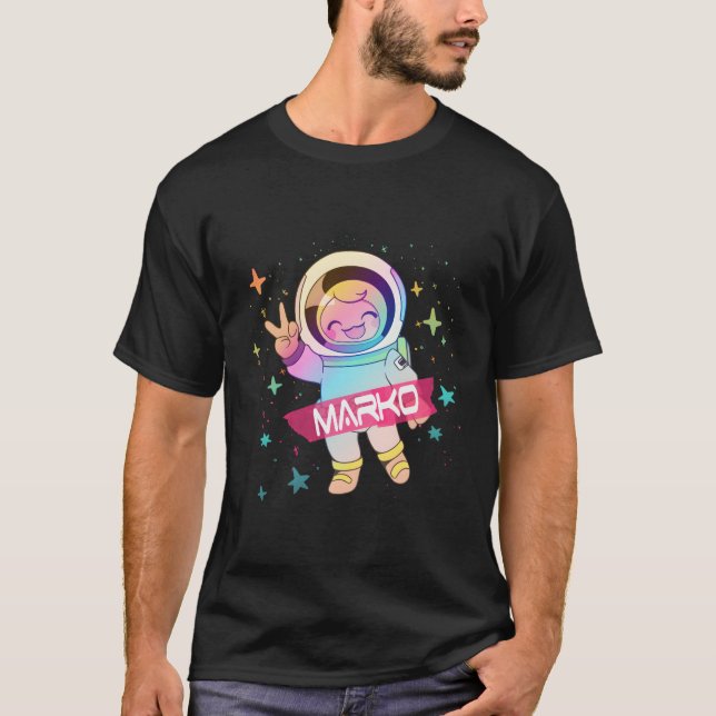 Camiseta Marko Nombre Con Astronauta (Anverso)