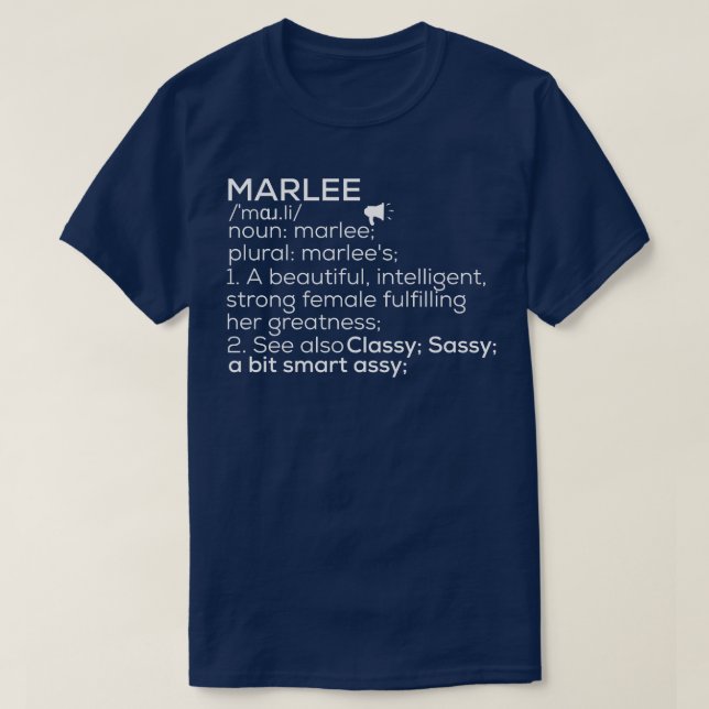Camiseta Marlee Nombre Marlee Definición Marlee Nombre feme (Diseño del anverso)