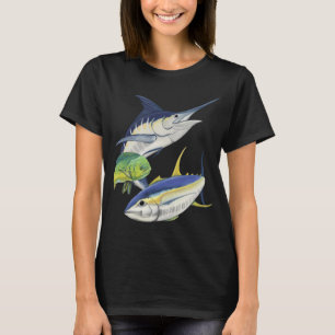 Camiseta Marlín azul, atún y dorado