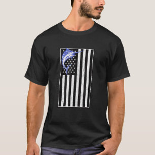 Camiseta Marlin Fish Uu Bandera Estadounidense Pescador Pat