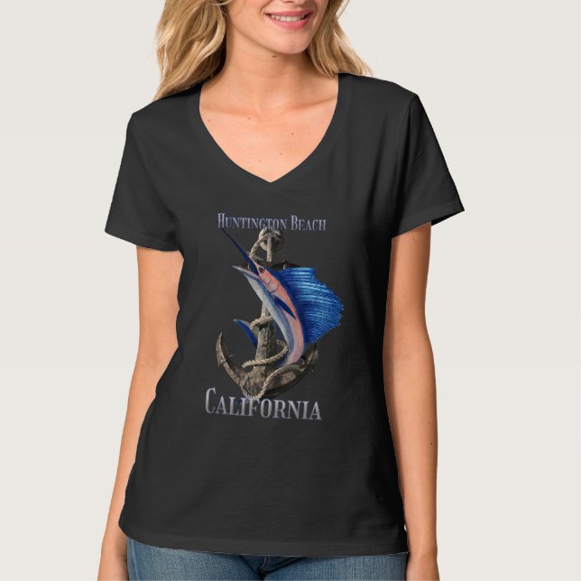 Camiseta Marlin Ocean, pez espada de Huntington Beach Calif (Anverso)