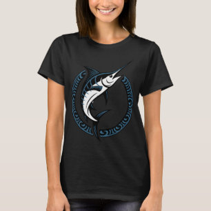 Camiseta Marlin Ocean Strike – Marlín Azul Saltando en la