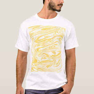 Camiseta Mármol amarillo elegante: Textura de mano