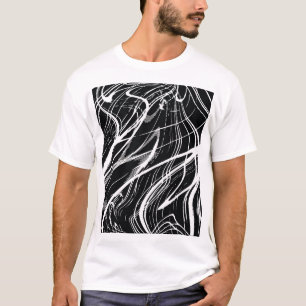 Camiseta Mármol blanco negro: cosecha abstracta