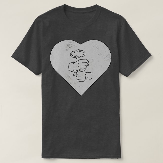 Camiseta Mármol de café del corazón del lenguaje del Rótulo (Diseño del anverso)