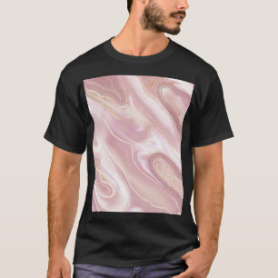 Camiseta Mármol elegante: textura dorada rosa
