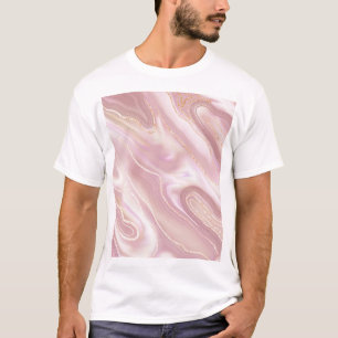 Camiseta Mármol elegante: textura dorada rosa