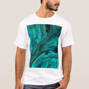 Camiseta Mármol verde y oro: Textura de lujo