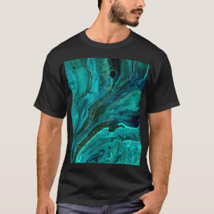 Camiseta Mármol verde y oro: Textura de lujo