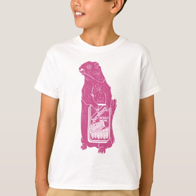Camiseta Marmot Groundhog comiendo sardinas (Anverso)