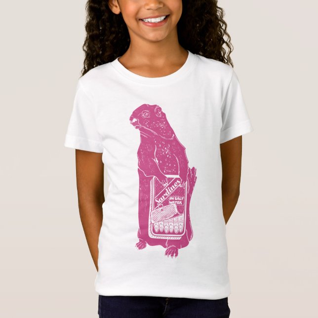 Camiseta Marmot Groundhog comiendo sardinas (Anverso)