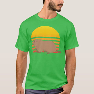 Camiseta Marmot Retro Atardecer Marmot Animal Cuidaco de zo