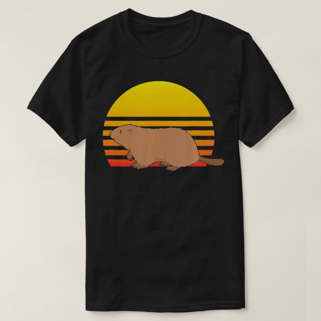 Camiseta Marmot Retro Sunset Marmot Animal Zookeeper  (Diseño del anverso)