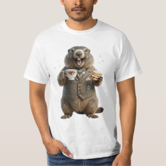 Camiseta Marmota bebiendo té