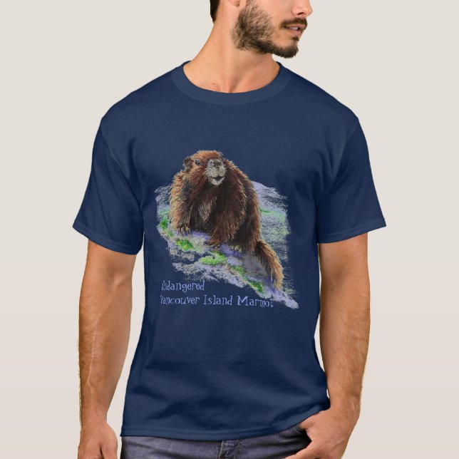 Camiseta Marmota de Vancouver en peligro de extinción (Anverso)
