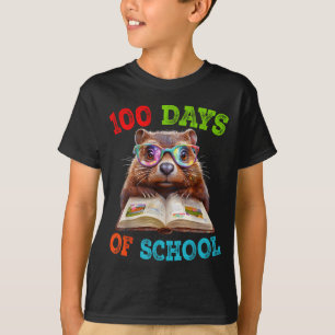 Camiseta Marmota Divertida 100 Días De Clase Profesor Marmo