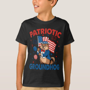 Camiseta Marmota Patriótica Bandera Americana 4 De Julio 