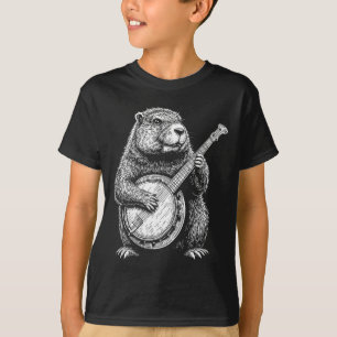 Camiseta Marmota Retro Marmota Lindo Tocando El Banjo I